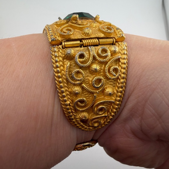 Vintage Maresco Jeweled Chain Necklace and unsigned Matching Cuff - Picture 14 of 15